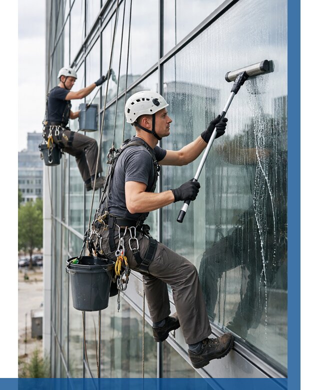 Мойка витражей альпинистами в Лесозаводске от 724 р. под ключ|ВЫСОТНИК-Лсз