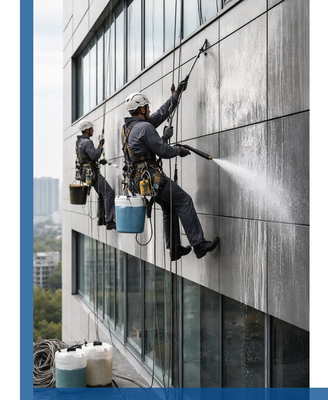 Профессиональная мойка вентилируемых фасадов в Лесозаводске