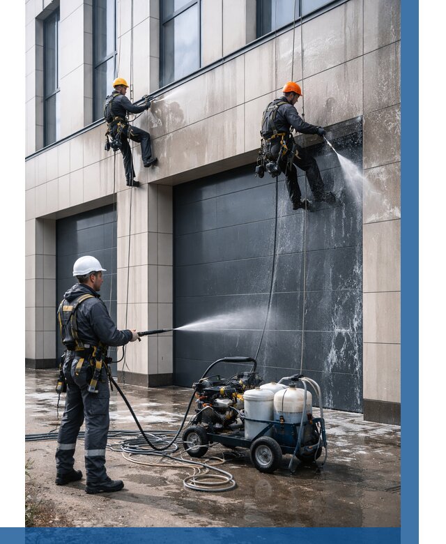 Послестроительная мойка фасада в Лесозаводске от 310 р. | ВЫСОТНИК-Лсз