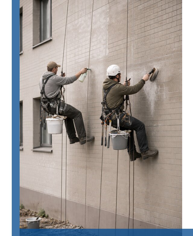 Удаление высолов с фасада зданий в Лесозаводске без повреждений и следов