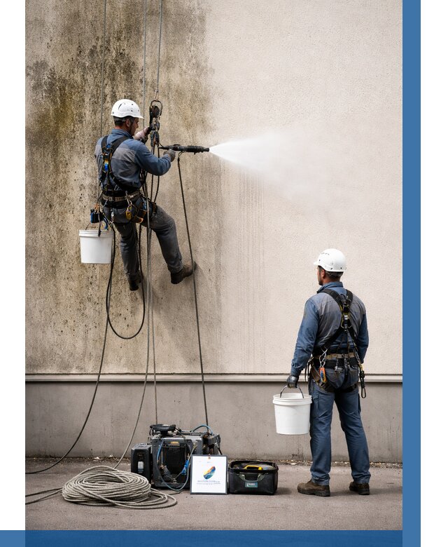 Очистка фасада от плесени в Лесозаводске от 310 р. | ВЫСОТНИК-Лсз