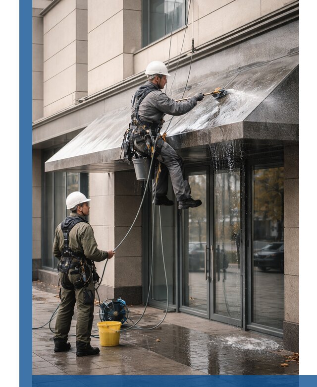 Профессиональная мойка козырьков и навесов в Лесозаводске