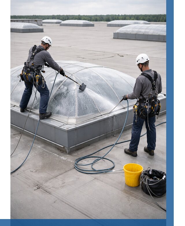 Мойка зенитных фонарей в Лесозаводске, заказать от 4652 р. | ВЫСОТНИК-Лсз