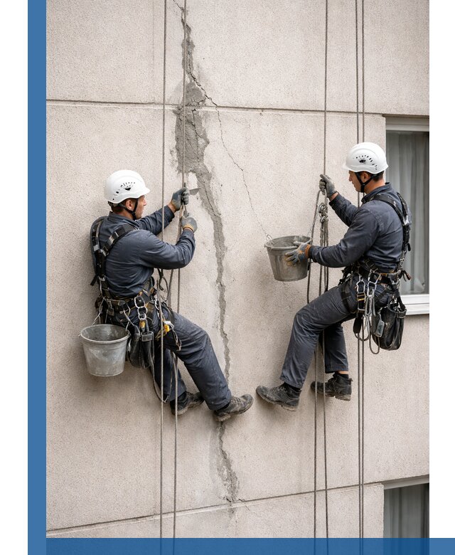 Заделка трещин на фасаде в Лесозаводске с гарантийным ремонтом