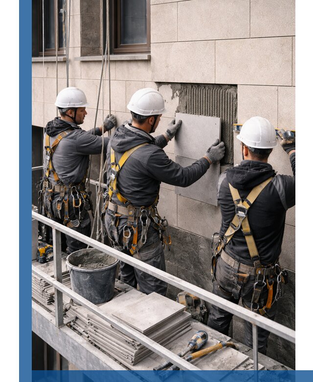 Ремонт облицовки фасада плиткой в Лесозаводске с гарантией