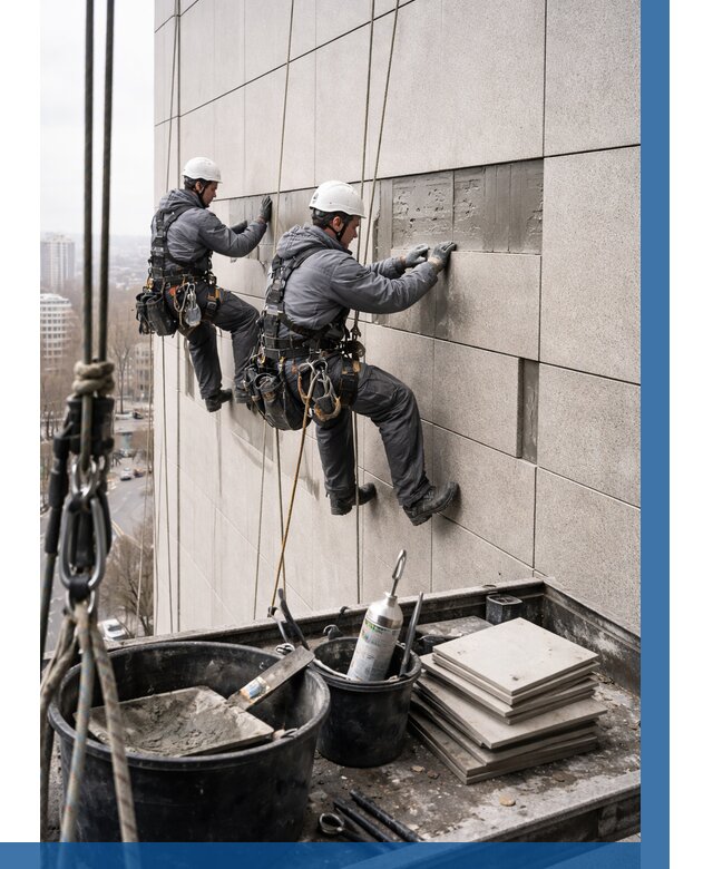 Ремонт фасада из керамогранита в Лесозаводске от 2585 р. | ВЫСОТНИК-Лсз