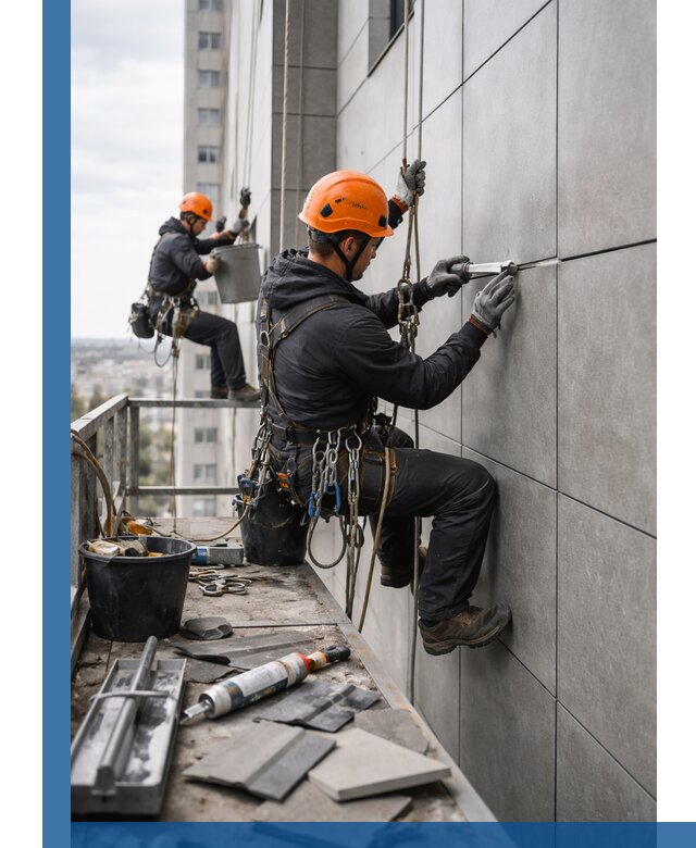 Профессиональный ремонт фасада из керамогранита в Лесозаводске