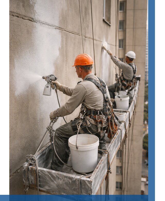 Грунтовка фасада на высоте в Лесозаводске от 124 р. | ВЫСОТНИК-Лсз