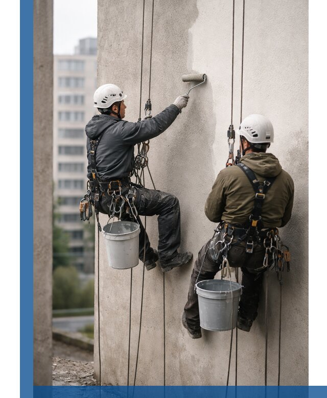 Покраска фасадов высотными альпинистами в Лесозаводске с гарантией