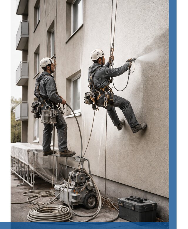 Безвоздушная покраска фасада в Лесозаводске от 227 р/м² | ВЫСОТНИК-Лсз