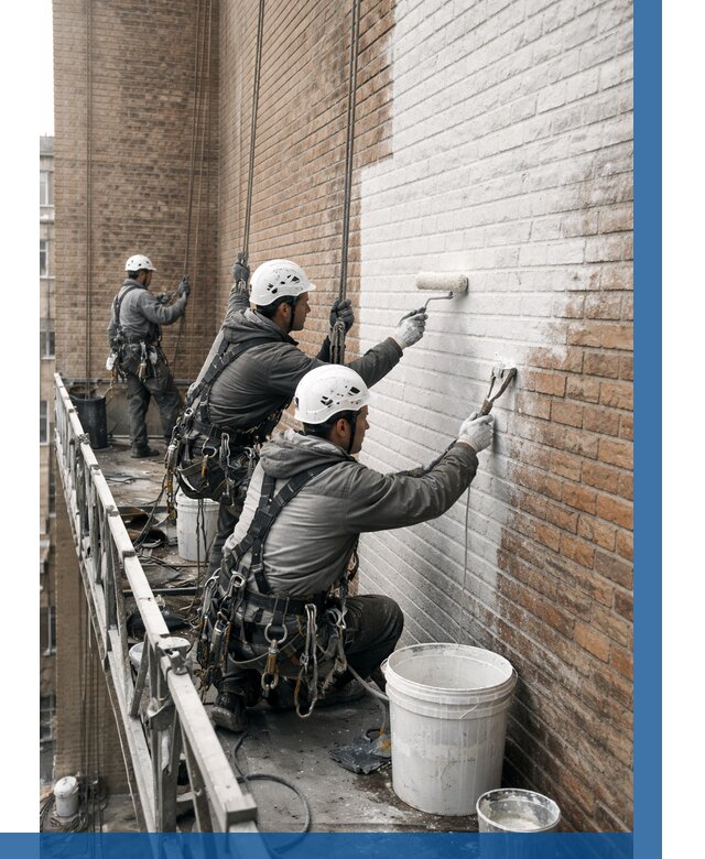 Покраска кирпичного фасада в Лесозаводске от 362 р. | ВЫСОТНИК-Лсз