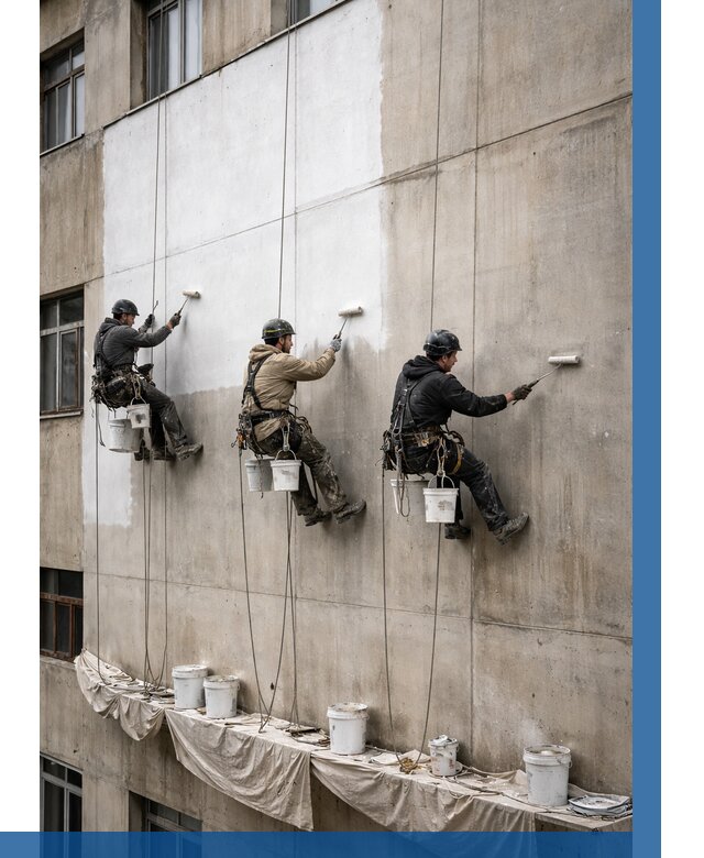 Покраска бетонного фасада в Лесозаводске от 362 р за м2 | ВЫСОТНИК-Лсз