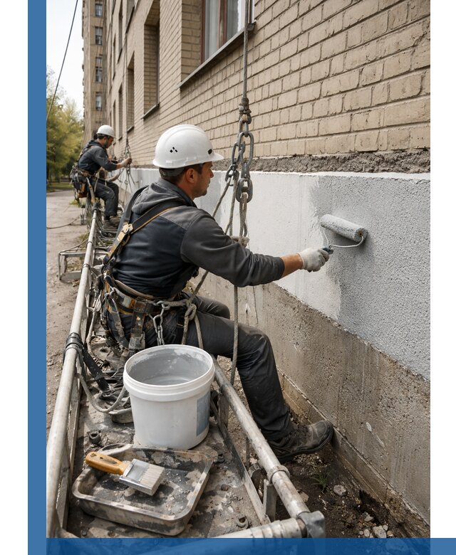 Окраска цоколя здания в Лесозаводске профессионально и надежно