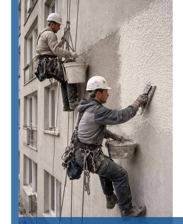 Нанесение декоративной штукатурки короед на фасад в Лесозаводске