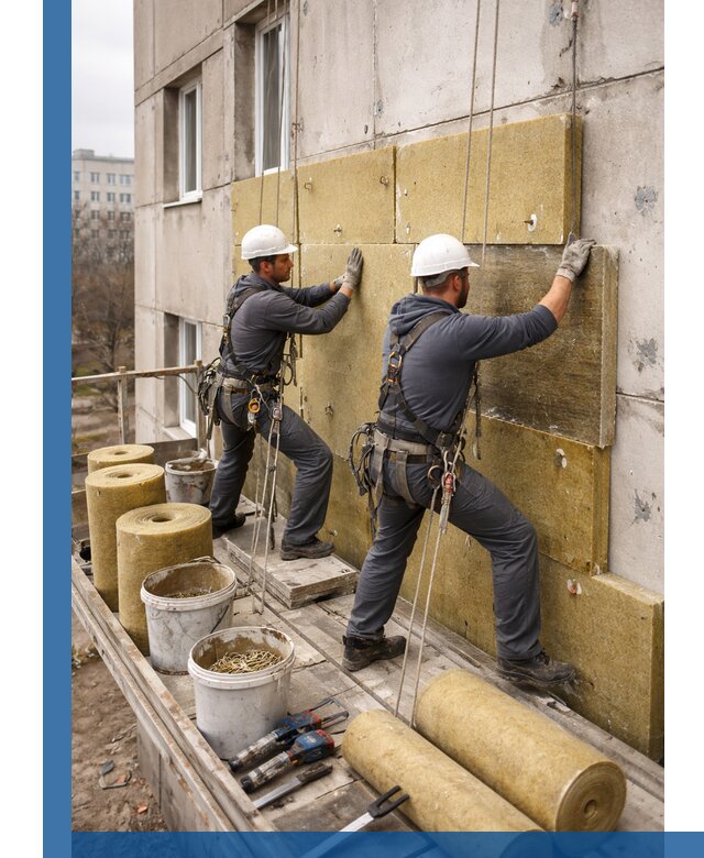 Утепление фасада минватой в Лесозаводске под ключ с гарантией