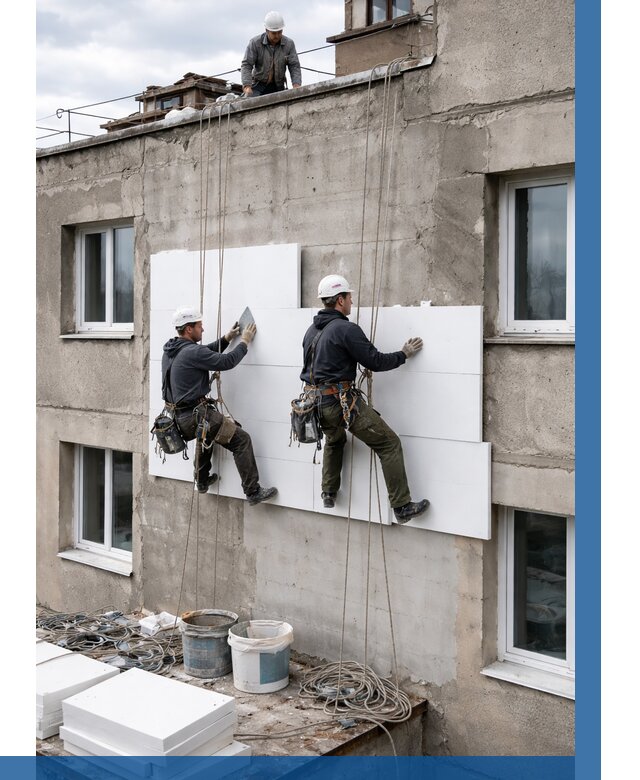 Утепление фасада пенополистиролом в Лесозаводске от 1861 р. | ВЫСОТНИК-Лсз