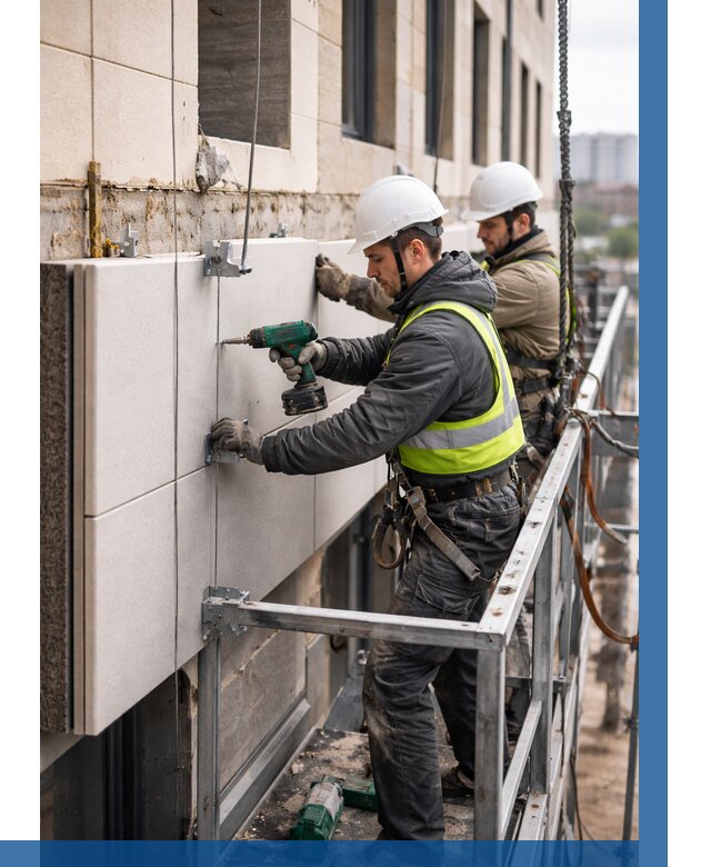 Монтаж фасадных термопанелей в Лесозаводске от 1551 р. | ВЫСОТНИК-Лсз