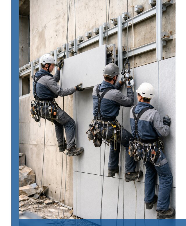 Монтаж вентилируемого фасада в Лесозаводске под ключ с гарантией качества