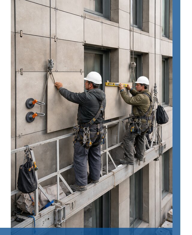 Монтаж керамогранита на фасад в Лесозаводске от 2585 р. | ВЫСОТНИК-Лсз