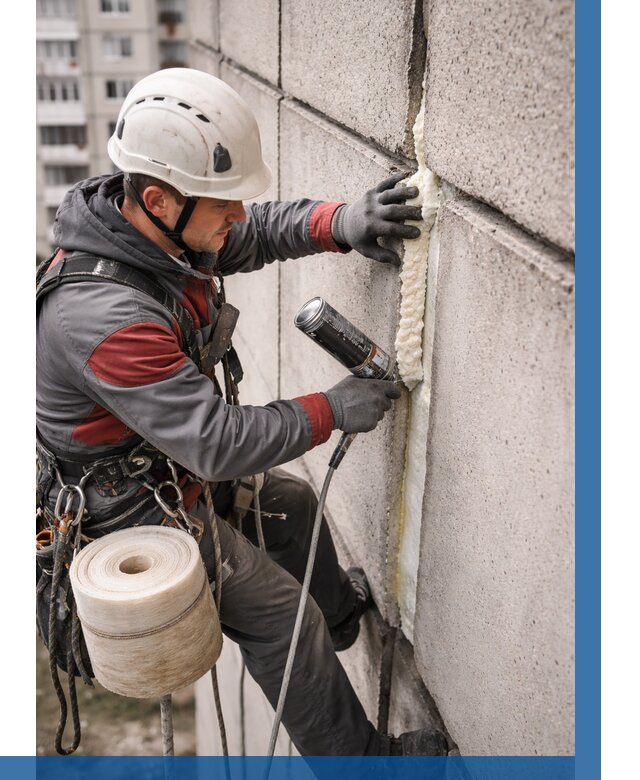 Утепление межпанельных швов в Лесозаводске от 724 р. | ВЫСОТНИК-Лсз