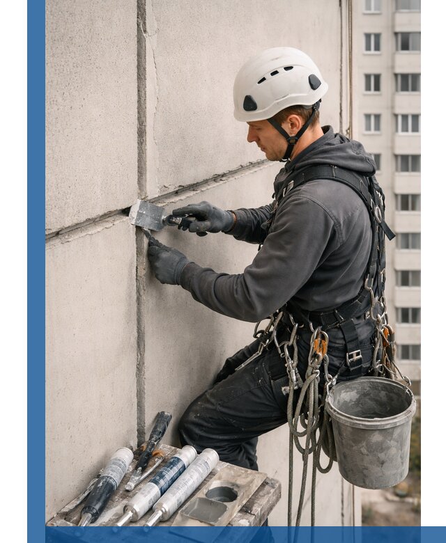 Ремонт межпанельных швов в Лесозаводске герметизация и восстановление