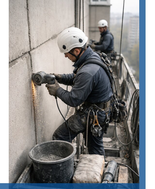 Штробление межпанельных швов в Лесозаводске от 1241 р. | ВЫСОТНИК-Лсз