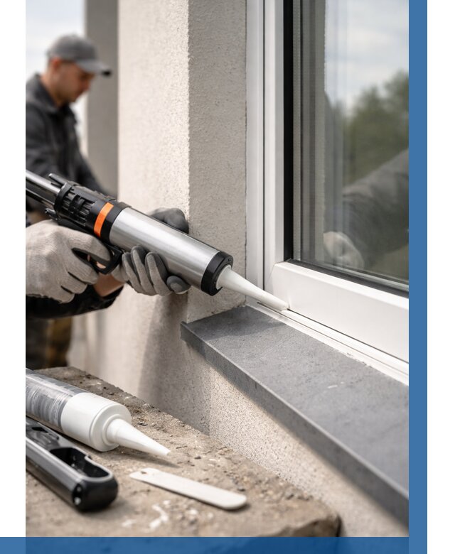 Герметизация монтажных швов окон в Лесозаводске от 672 р. | ВЫСОТНИК-Лсз