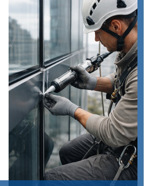 Герметизация стыков витража в Лесозаводске от 1241 р. | ВЫСОТНИК-Лсз