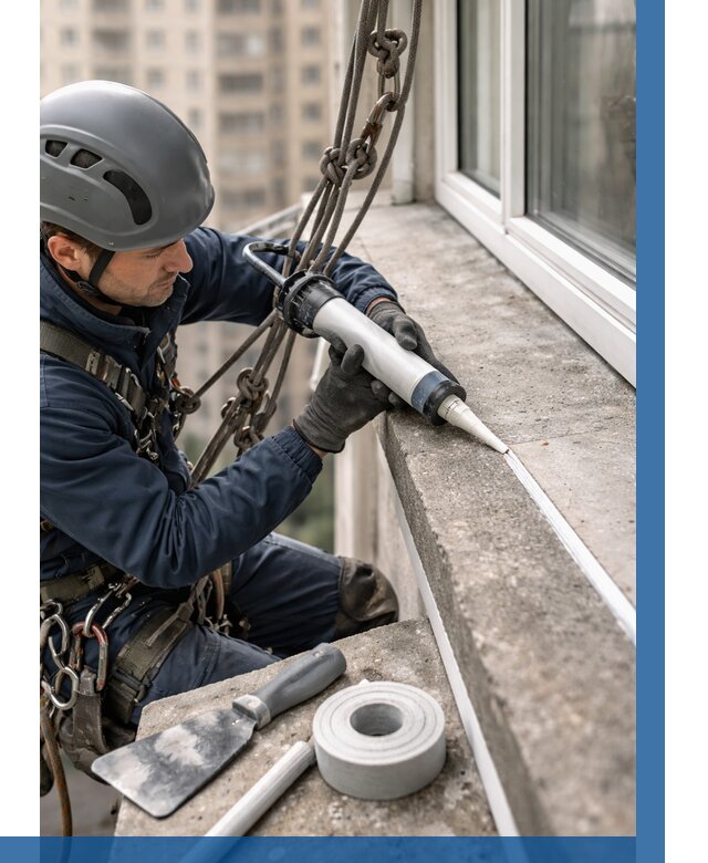 Герметизация балконного козырька в Лесозаводске от 4652 р. | ВЫСОТНИК-Лсз