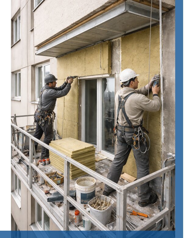 Утепление балкона снаружи в Лесозаводске от 1654 р. под ключ ВЫСОТНИК-Лсз