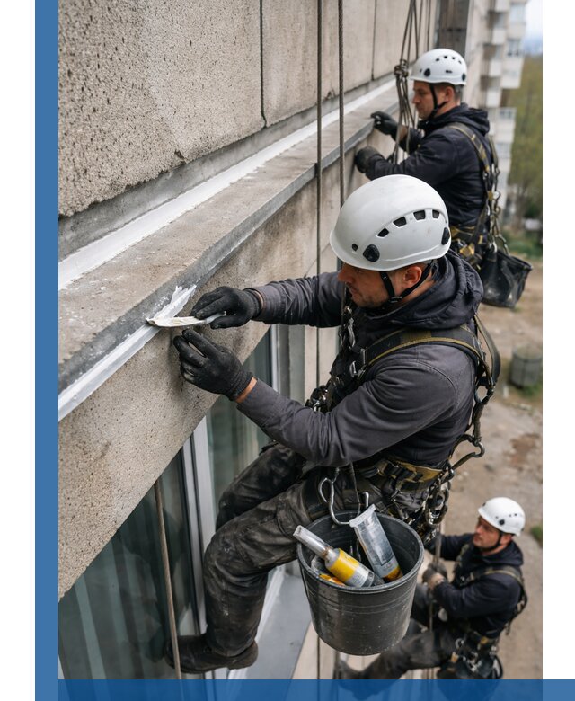 Герметизация примыкания балкона в Лесозаводске под ключ с гарантией