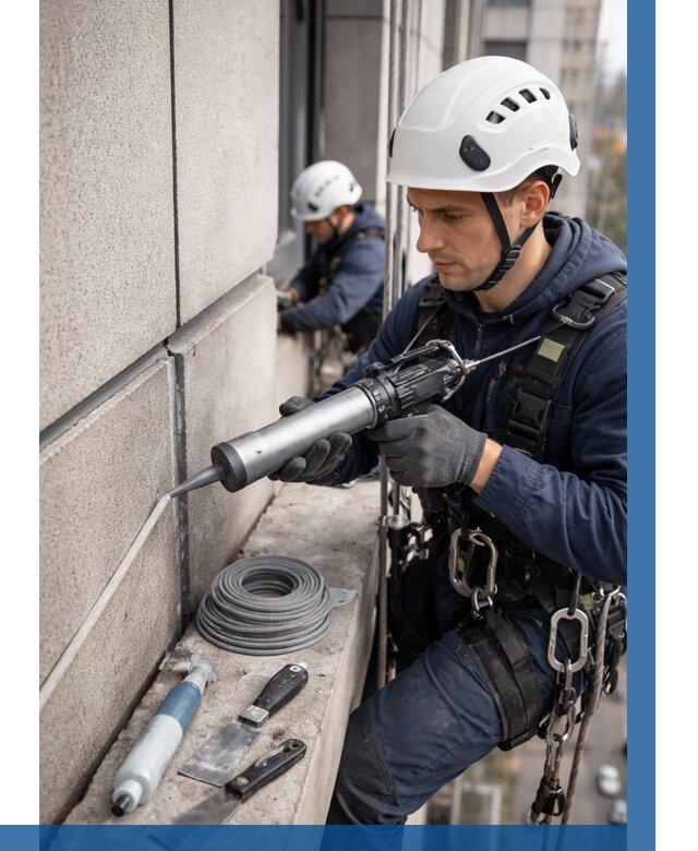 Герметизация деформационных швов фасада в Лесозаводске от 724 | ВЫСОТНИК-Лсз