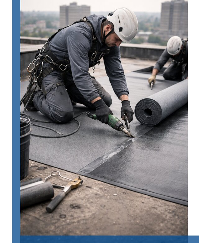 Ремонт мягкой кровли в Лесозаводске с выездом промальпинистов