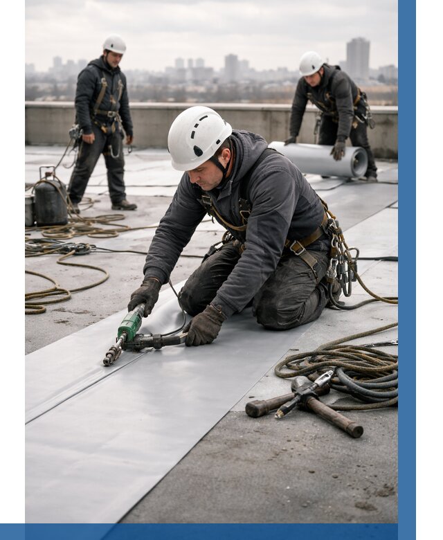 Ремонт мембранной кровли в Лесозаводске от 1861 р./м2 | ВЫСОТНИК-Лсз