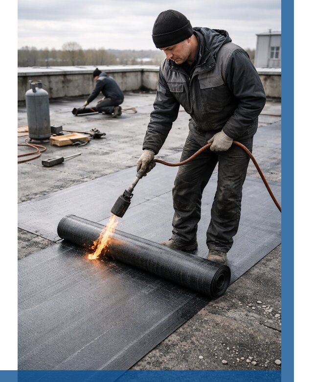 Ремонт наплавляемой кровли в Лесозаводске от 724 р. | ВЫСОТНИК-Лсз