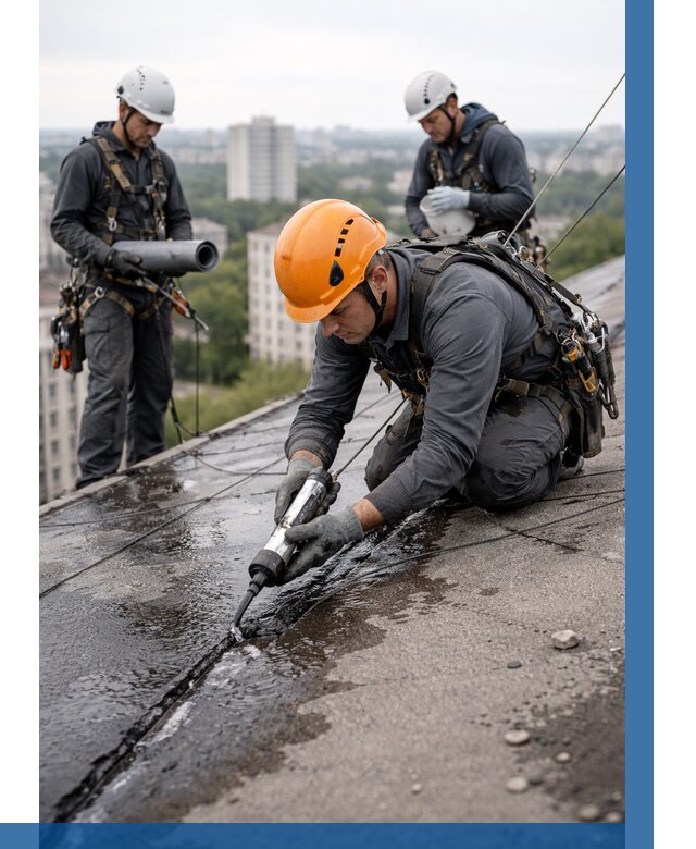 Устранение протечек кровли в Лесозаводске от 12406 р. | ВЫСОТНИК-Лсз