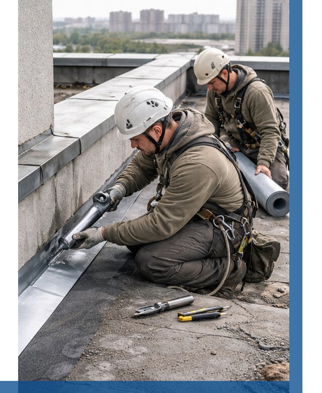 Ремонт кровельных примыканий в Лесозаводске от 1241 р. | ВЫСОТНИК-Лсз