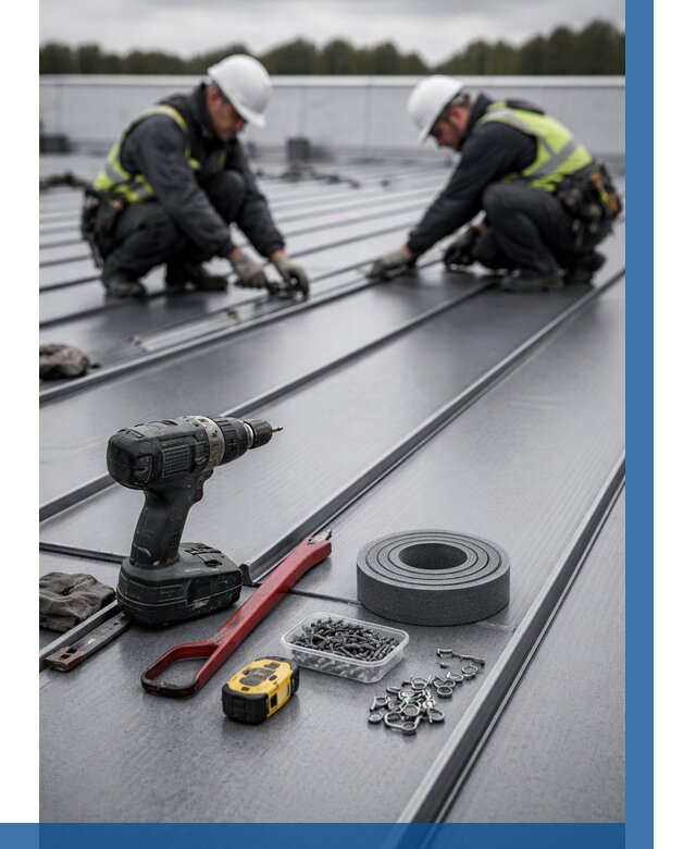 Монтаж фальцевой кровли в Лесозаводске от 1861 р. | ВЫСОТНИК-Лсз