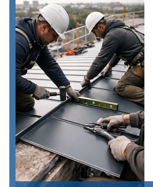 Монтаж фальцевой кровли в Лесозаводске для промышленных зданий