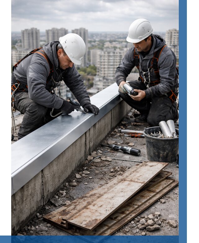 Замена парапетных крышек под ключ в Лесозаводске от 1241 р. | ВЫСОТНИК-Лсз