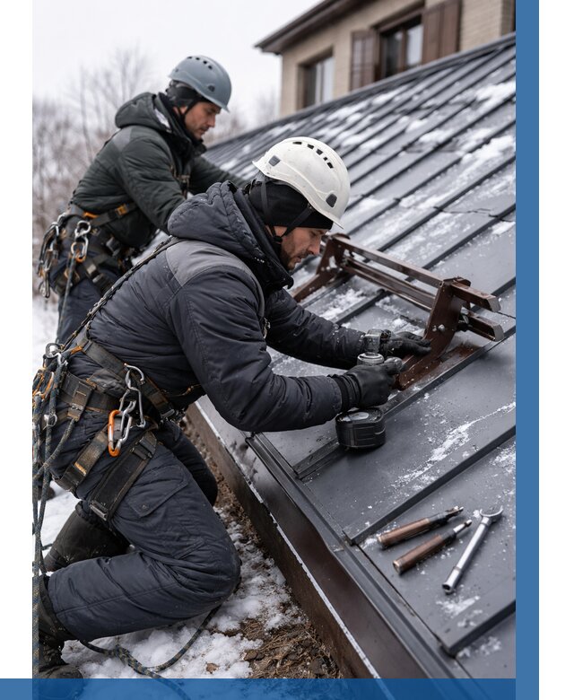 Монтаж снегозадержателей в Лесозаводске от 465 р. | ВЫСОТНИК-Лсз