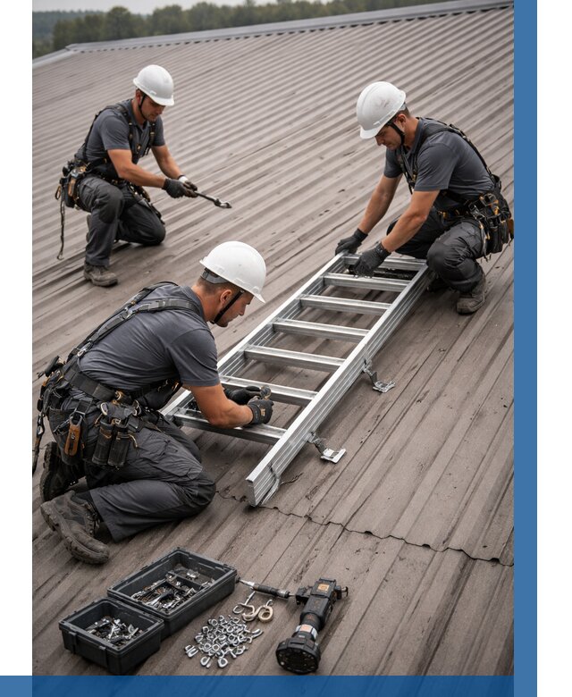 Монтаж кровельной лестницы в Лесозаводске от 4652 р. | ВЫСОТНИК-Лсз