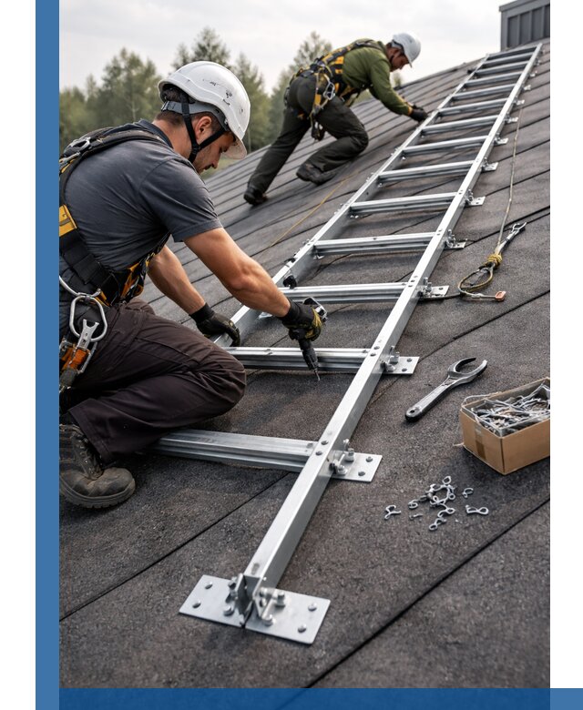 Профессиональный монтаж кровельной лестницы в Лесозаводске под ключ