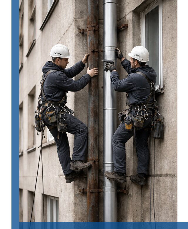 Замена водосточных труб в Лесозаводске: монтаж и демонтаж под ключ