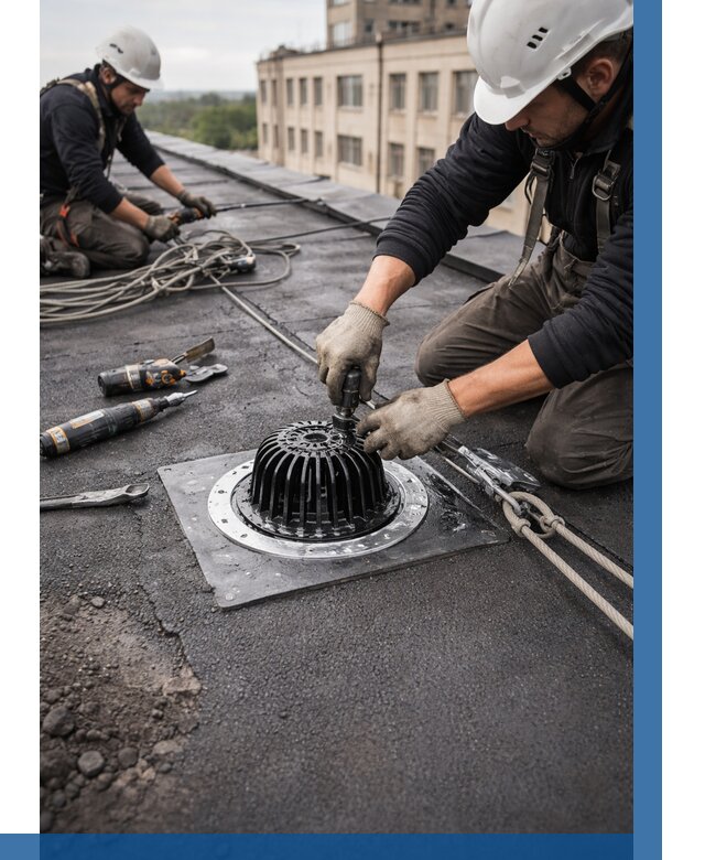 Установка водосточных воронок в Лесозаводске цена от 3618 р. | ВЫСОТНИК-Лсз