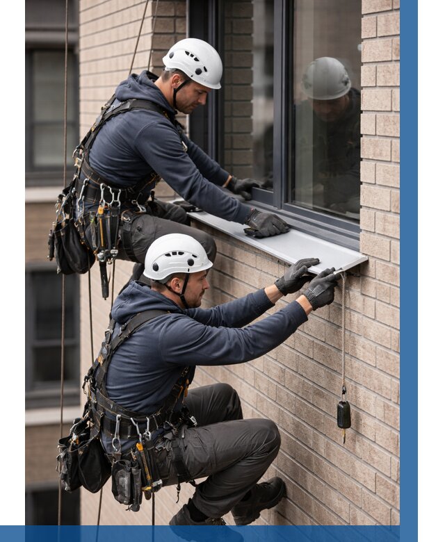 Монтаж оконных отливов под ключ в Лесозаводске от 3618 р. | ВЫСОТНИК-Лсз