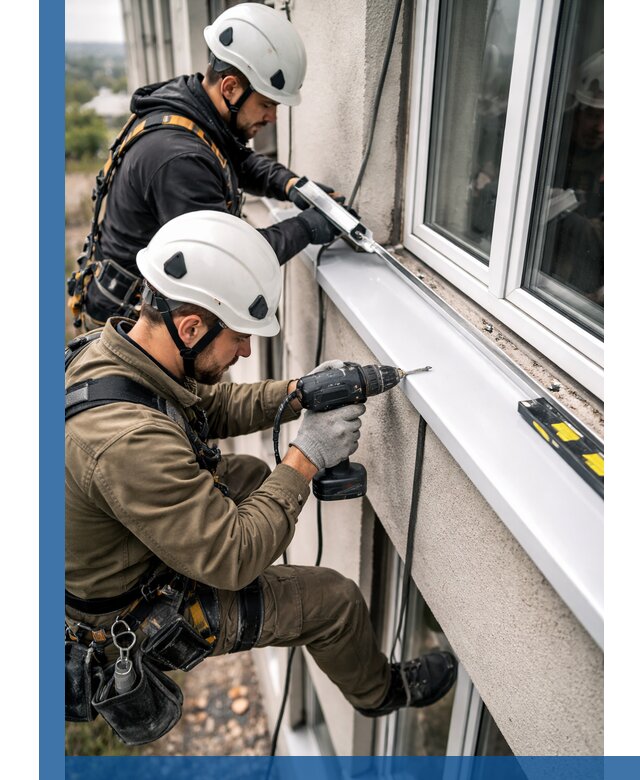 Профессиональный монтаж оконных отливов и отведения воды в Лесозаводске