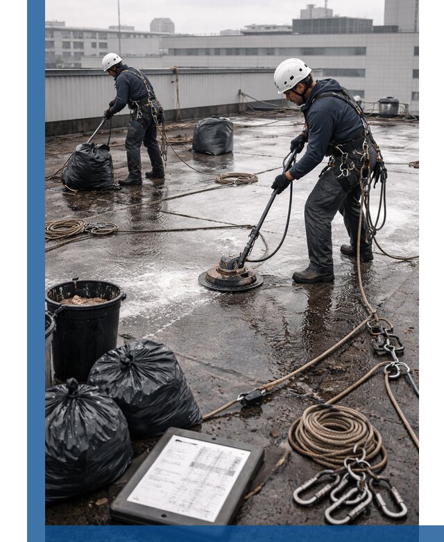 Плановая очистка кровли по графику в Лесозаводске для безопасности