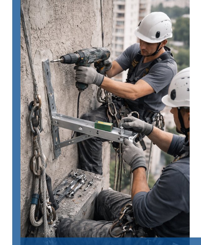 Установка кронштейнов кондиционера и крепежа в Лесозаводске