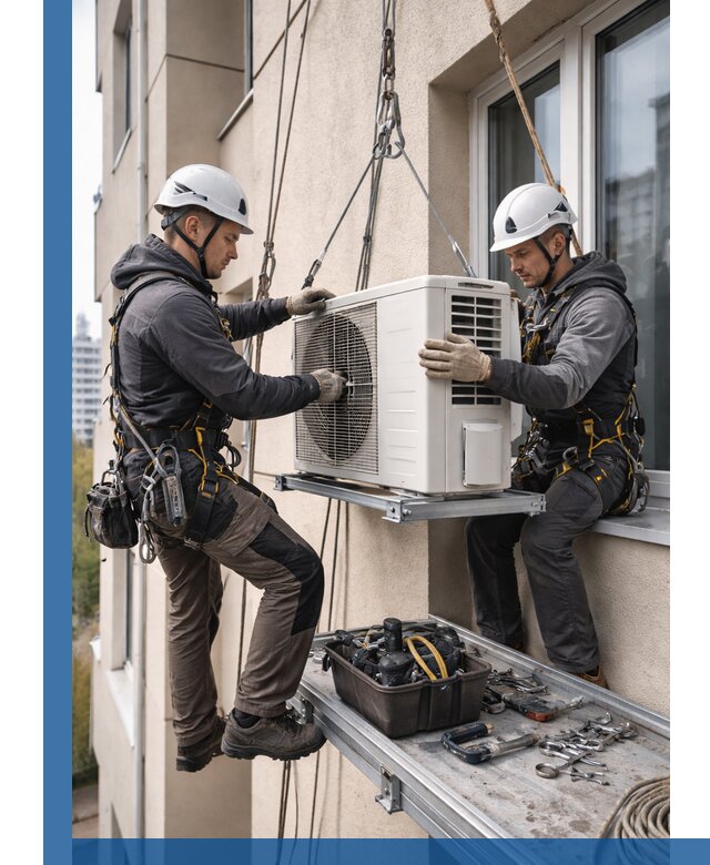 Перенос внешнего блока кондиционера в Лесозаводске с монтажом и крепежом